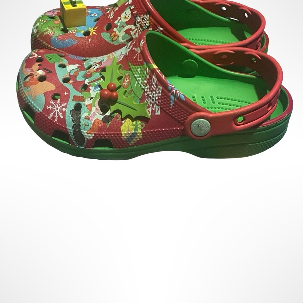 Disney Crocs Christmas Holiday Clogs‎ Red Green Mickey Minnie Womens 6 Mens 4